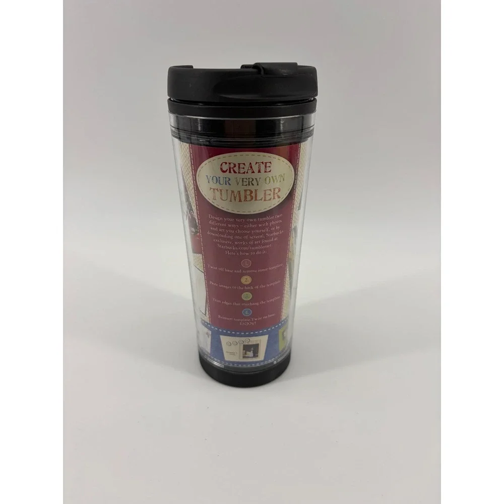 Starbucks Tumbler Create Your Own 16oz Clear Black Plastic Custom Photo